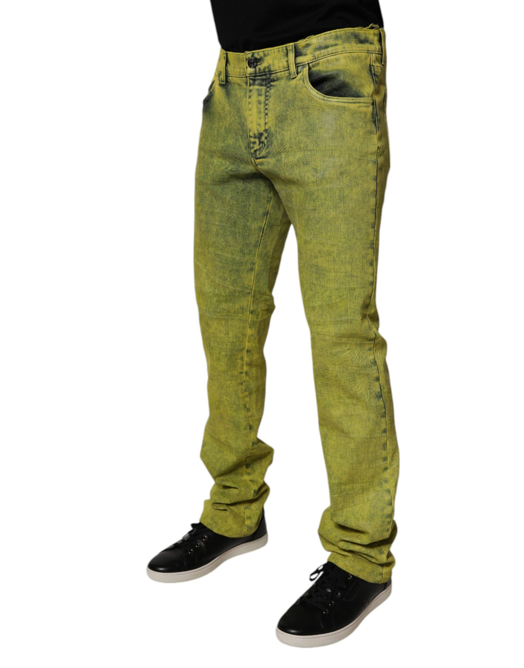 Dolce & Gabbana Men's Yellow Cotton-Stretch Skinny Denim Jeans
