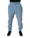 Dolce & Gabbana Hellblaue Kord-Baumwoll-Skinny-Denim-Jeans