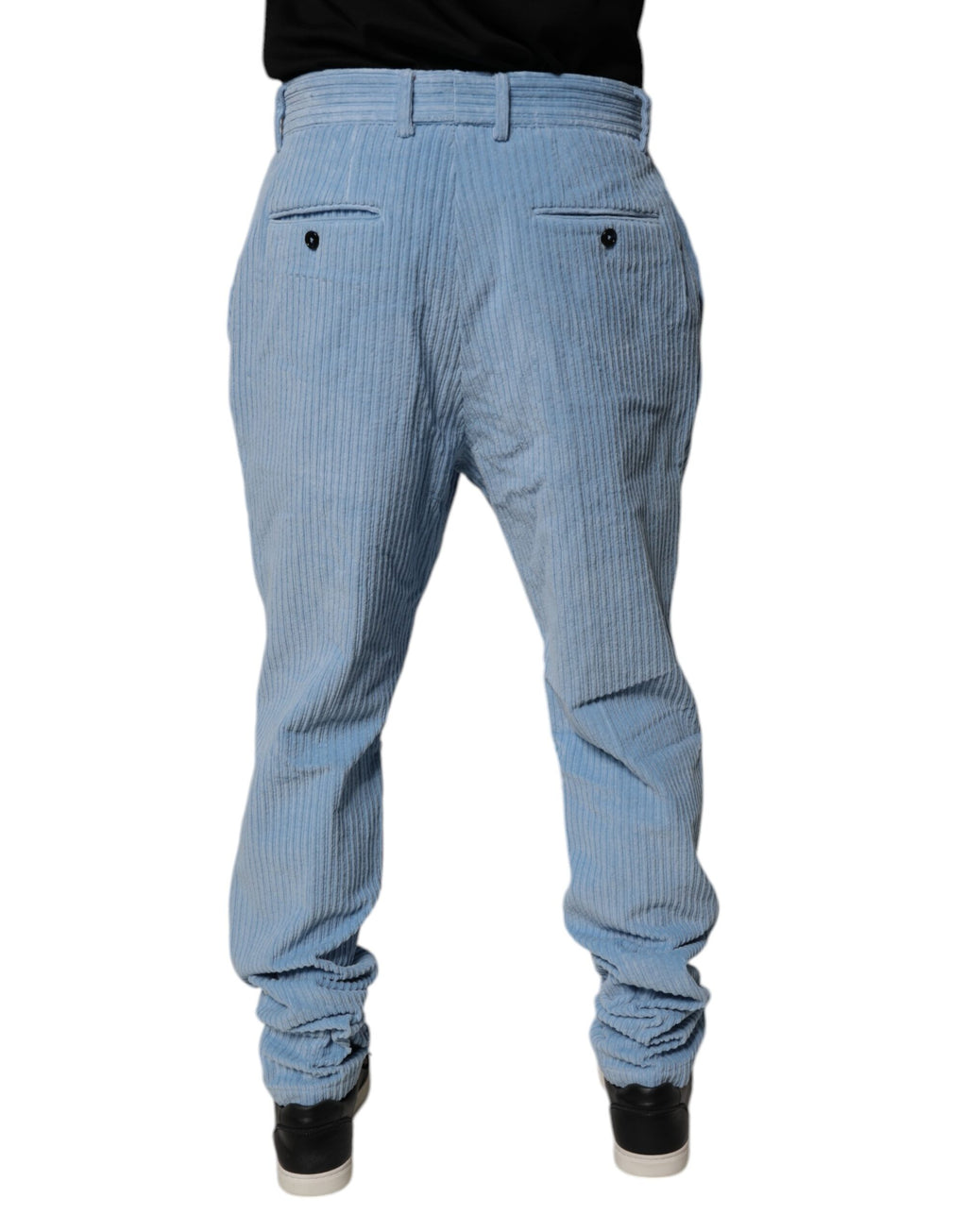 Dolce & Gabbana Hellblaue Kord-Baumwoll-Skinny-Denim-Jeans