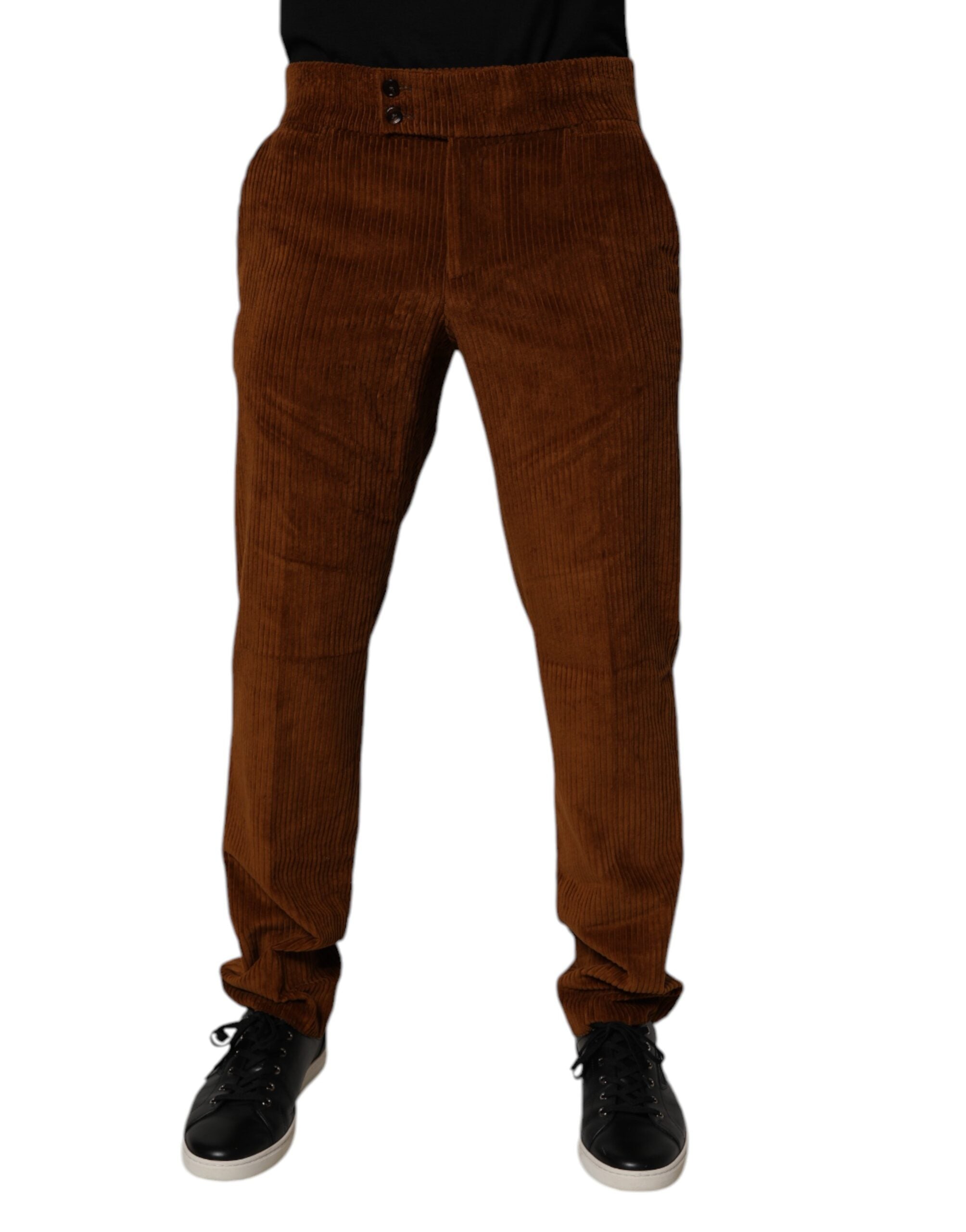 Dolce & Gabbana Dark Brown Corduroy Cotton Skinny Denim Jeans