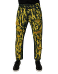 Dolce & Gabbana Black Yellow Tie Dye Tattered Skinny Men's Denim Jeans