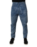 Dolce & Gabbana Blue Tie Dye Cotton Skinny Men's Denim Jeans