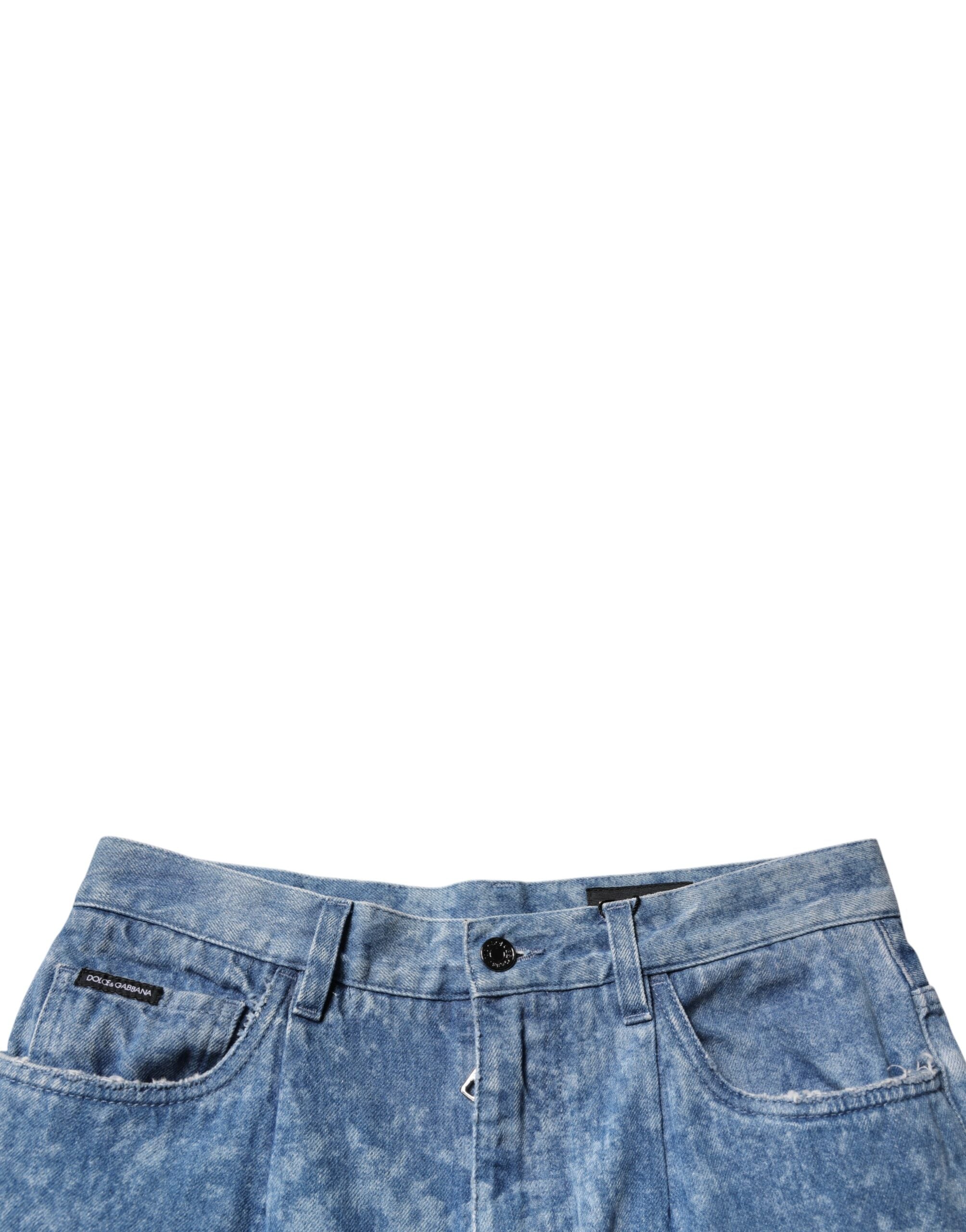 Dolce & Gabbana Blue Tie Dye Cotton Skinny Men's Denim Jeans