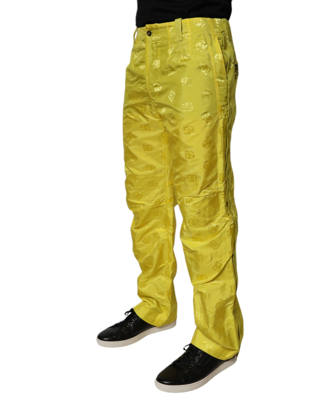 Dolce & Gabbana Gelbe DG Monogram Polyester-Hose