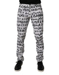 Dolce & Gabbana Weiße Logo bedruckte Skinny Denim Jeans aus Baumwolle