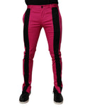 Dolce & Gabbana Pink Black Striped Slim Fit Men's Suit Trousers