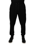 Dolce & Gabbana Black Mid-Rise Cotton Jogger Sweatpants