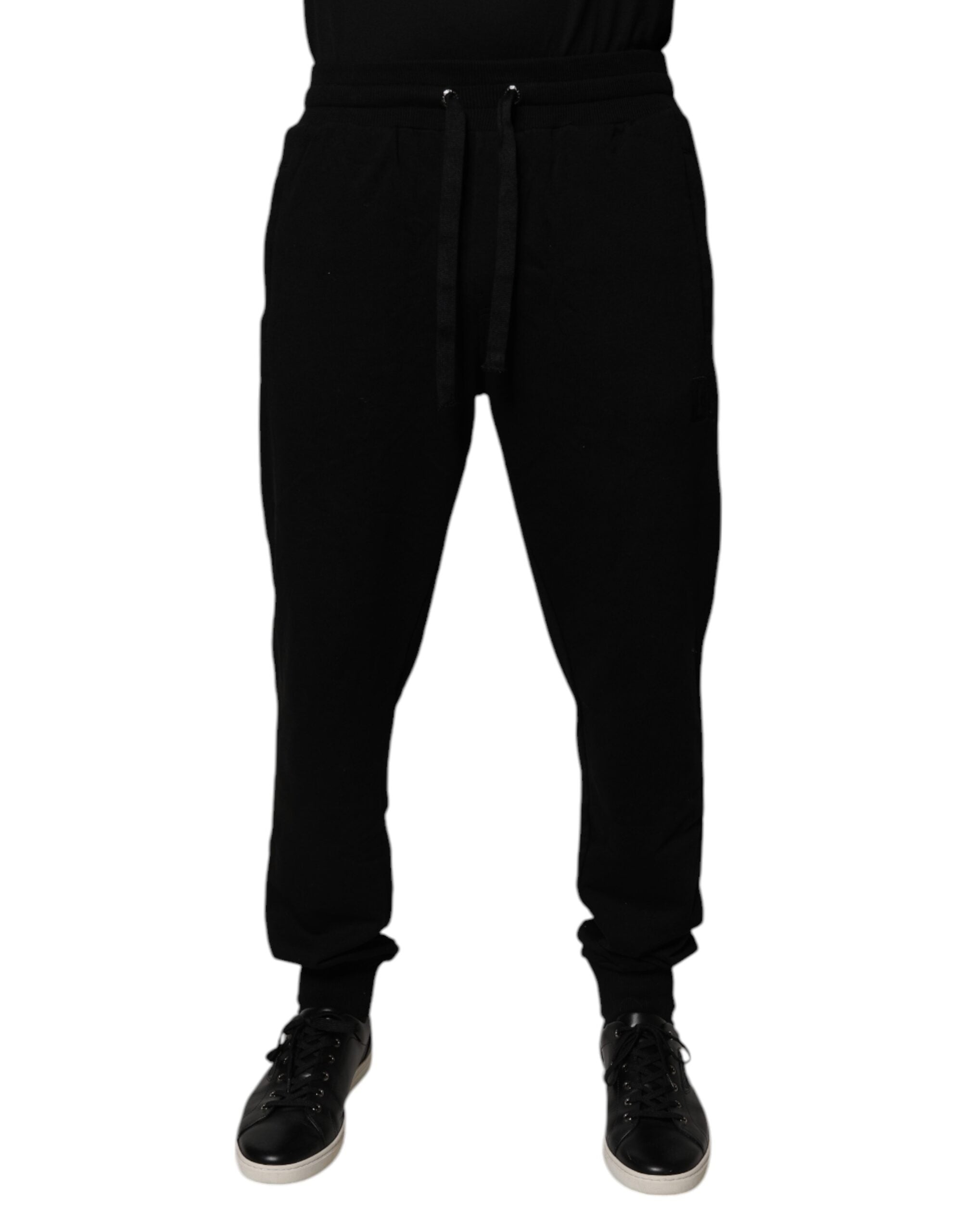 Dolce & Gabbana Black Mid-Rise Cotton Jogger Sweatpants