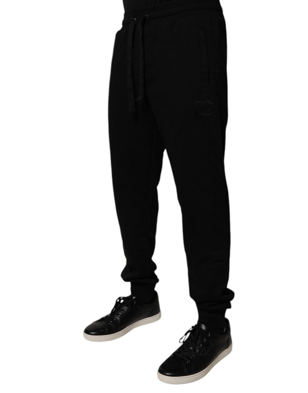 Dolce & Gabbana Black Mid-Rise Cotton Jogger Sweatpants
