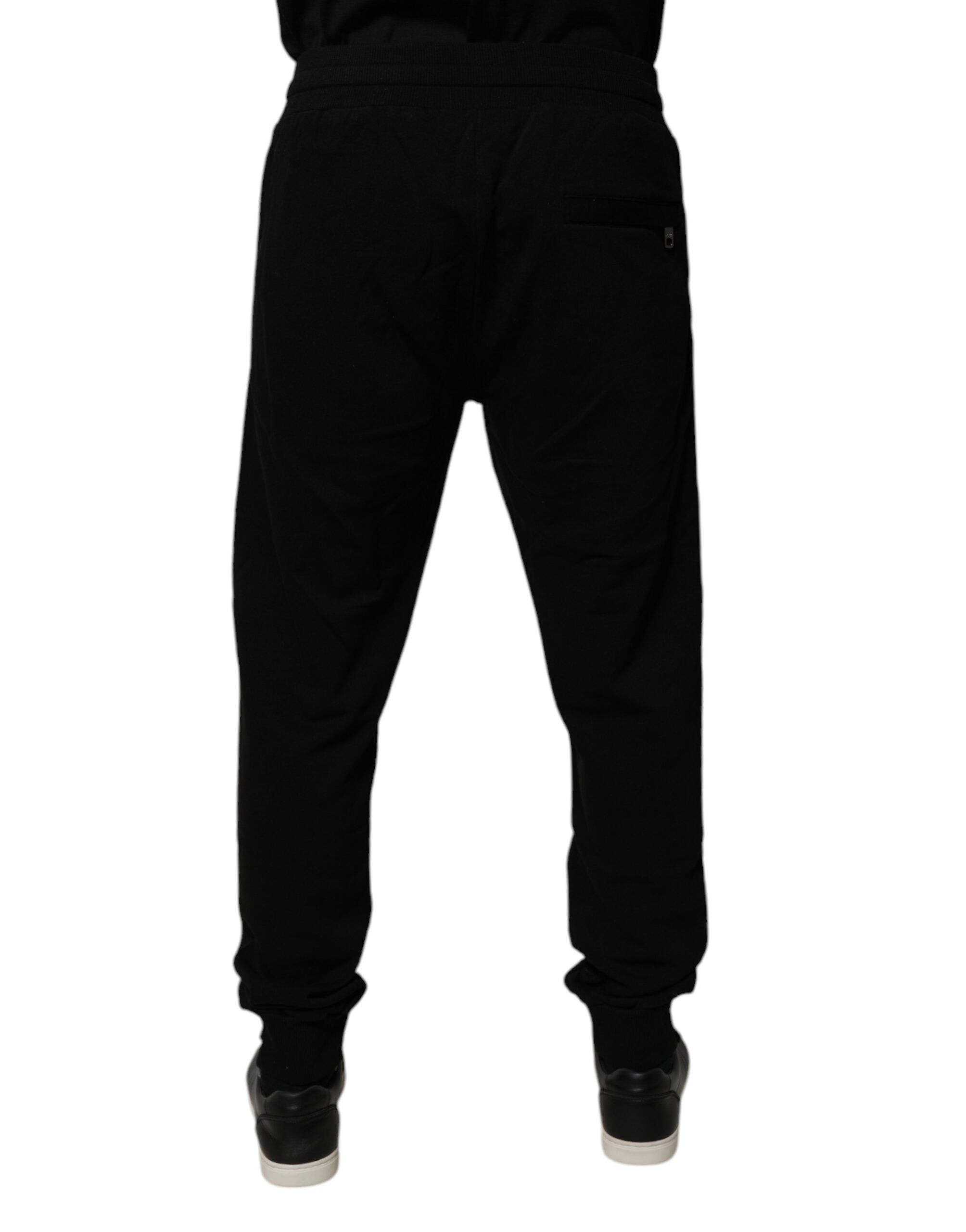 Dolce & Gabbana Black Mid-Rise Cotton Jogger Sweatpants