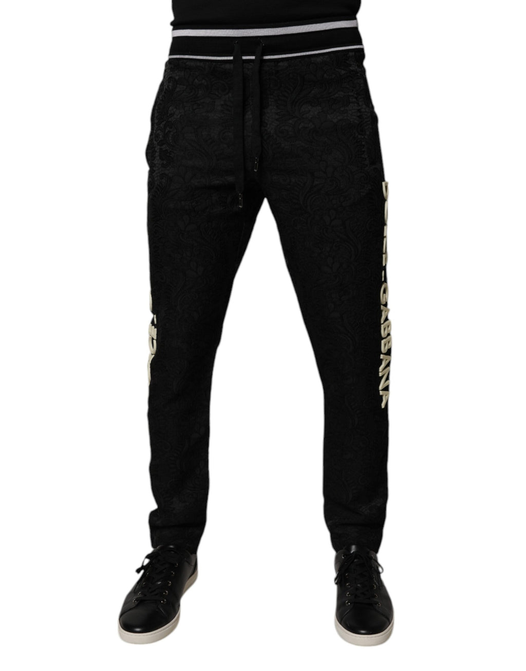Dolce & Gabbana Black Mid-Waist Jogger Men's Sweatpants Trousers