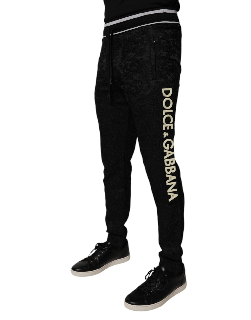 Dolce & Gabbana Black Mid-Waist Jogger Men's Sweatpants Trousers