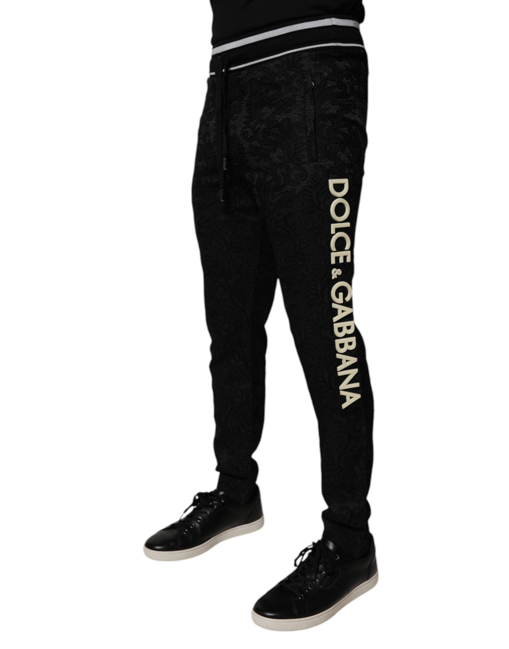 Dolce & Gabbana Black Mid-Waist Jogger Men's Sweatpants Trousers