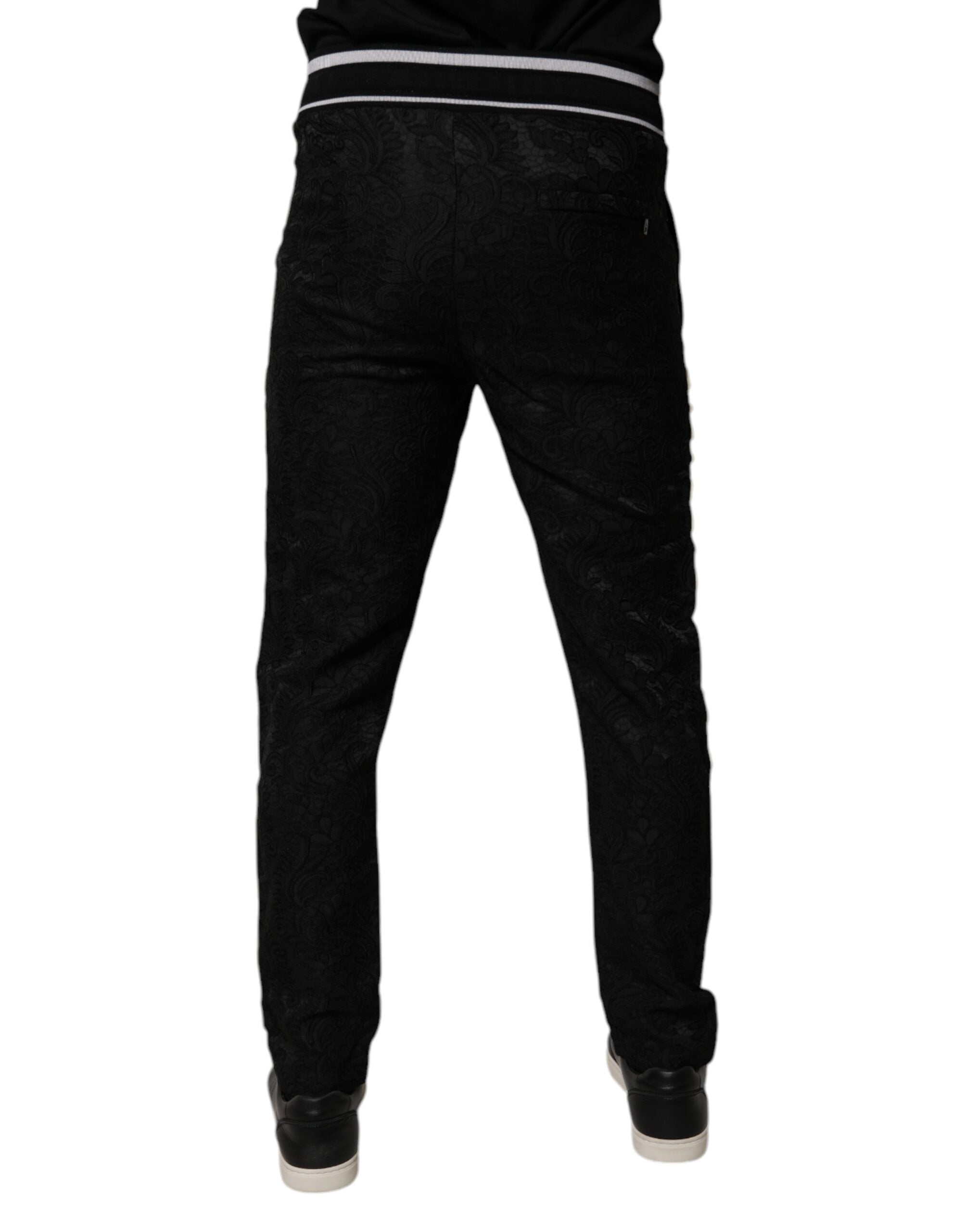 Dolce & Gabbana Black Mid-Waist Jogger Men's Sweatpants Trousers