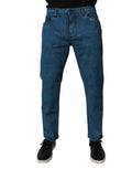Dolce & Gabbana Blue Tie Dye Cotton Skinny Men's Denim Jeans