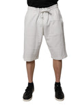 Dolce & Gabbana White Cotton Sweatshorts Men's Bermuda Shorts