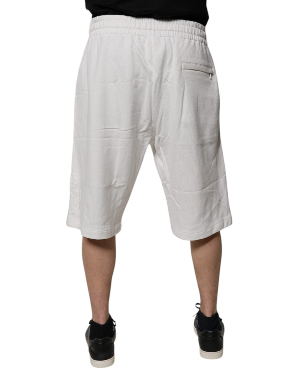 Dolce & Gabbana White Cotton Sweatshorts Men's Bermuda Shorts