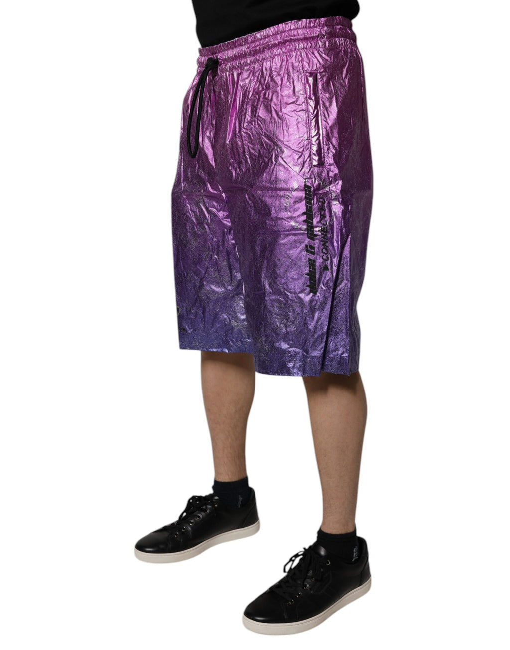 Dolce & Gabbana Metallic Pink Purple Two-Tone Bermuda Shorts