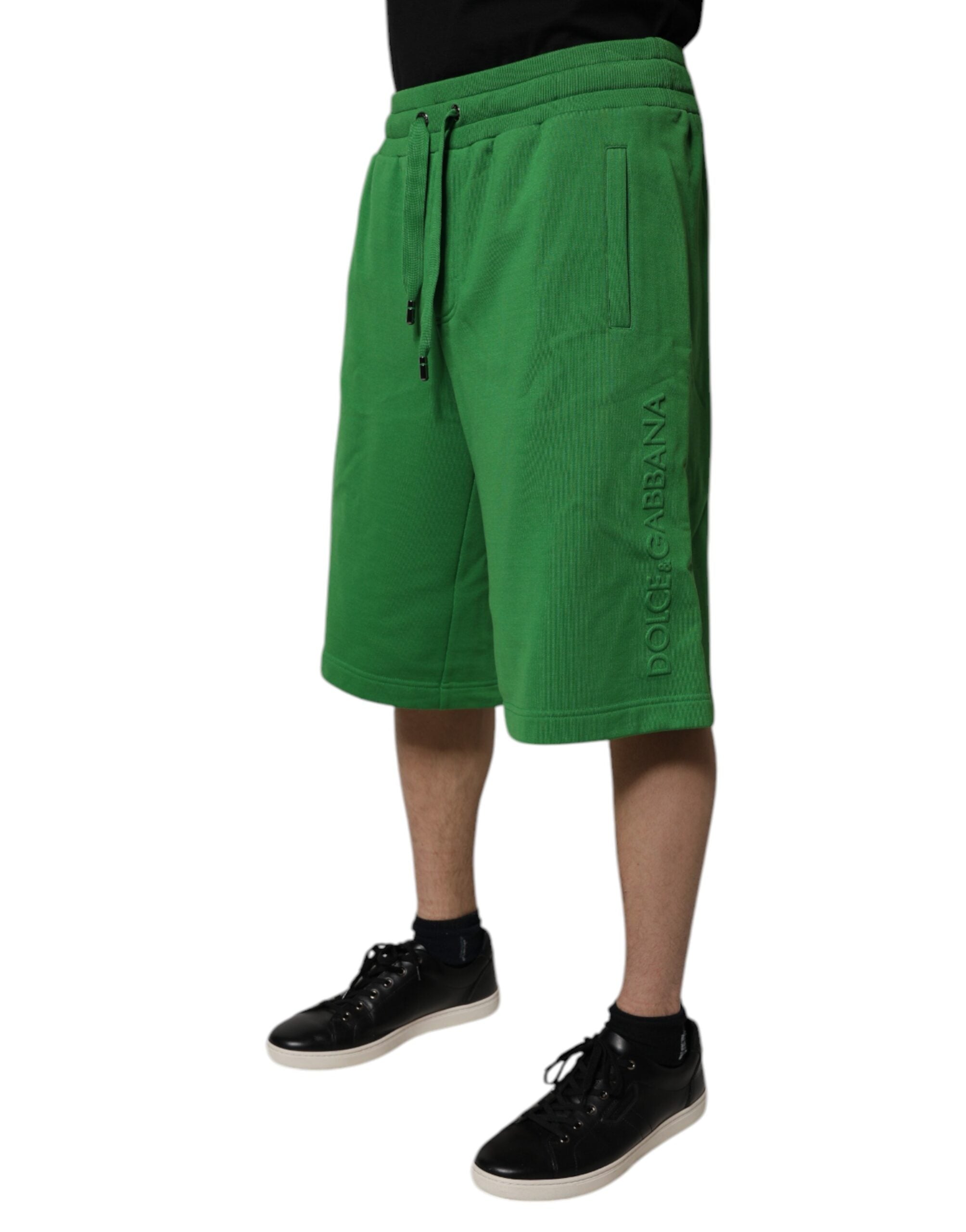 Dolce & Gabbana Green Cotton Men's Sweatshorts Bermuda Shorts