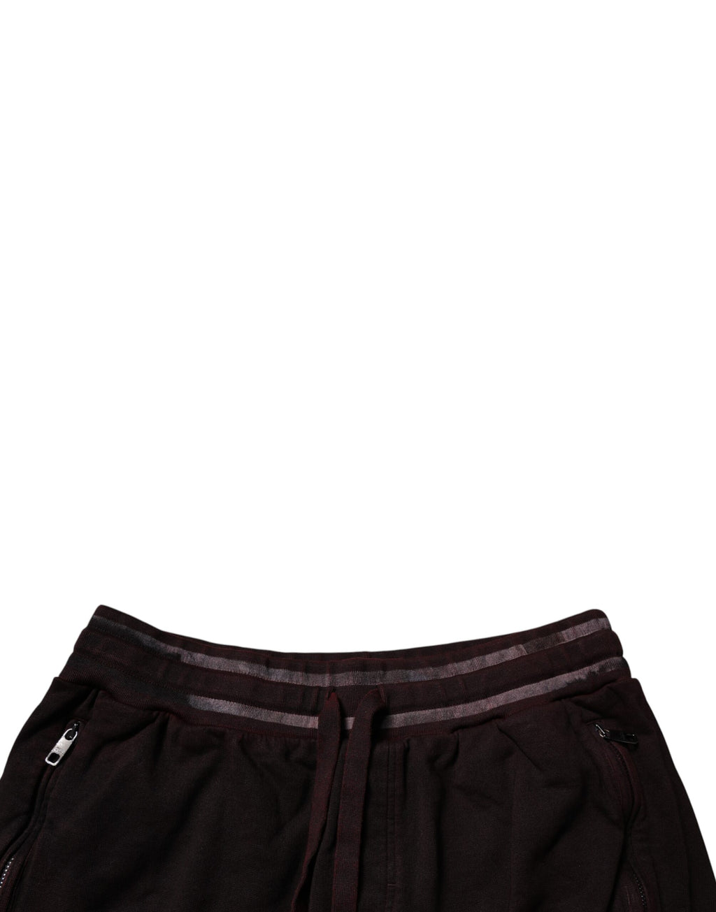 Dolce & Gabbana Maroon Cotton Logo Plaque Men's Bermuda Shorts
