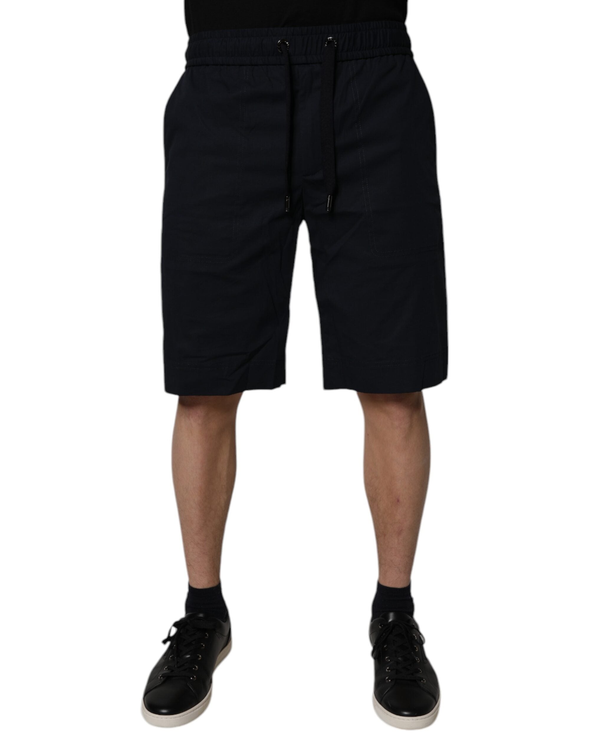 Dolce & Gabbana Black Cotton Sweatshorts Men's Bermuda Shorts