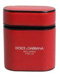 Dolce & Gabbana Rote Kalbsleder Logo Druck Flip Halter Airpods Fall