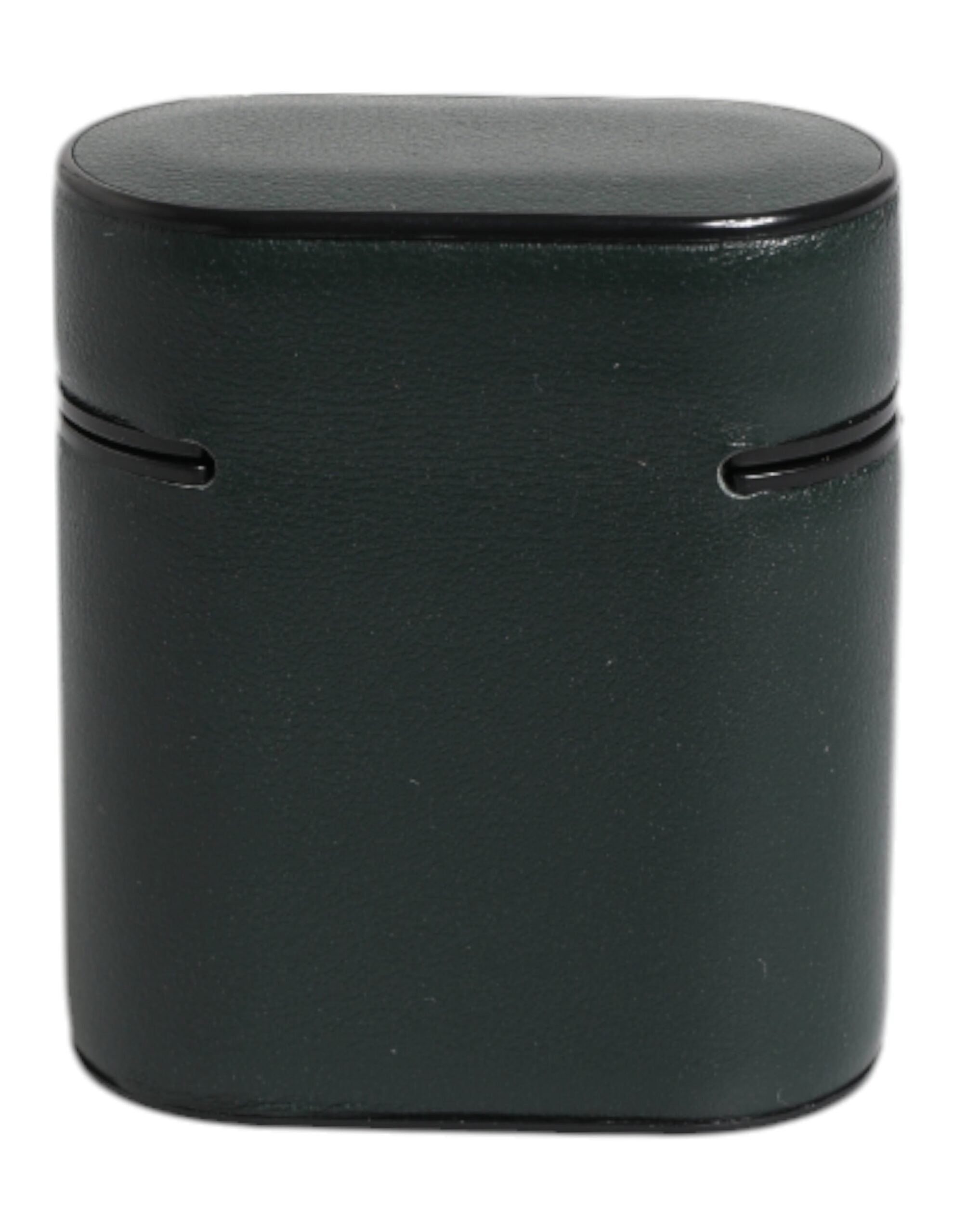 Dolce & Gabbana Green Calfskin Logo Print Flip Holder Airpods Case