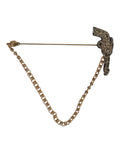 Dolce & Gabbana Black Gold Brass Copper Revolver Brooch Pin