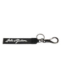Dolce & Gabbana Schwarz Weiß DG Logo Silber Männer Schlüsselanhänger Polyester Schlüsselring