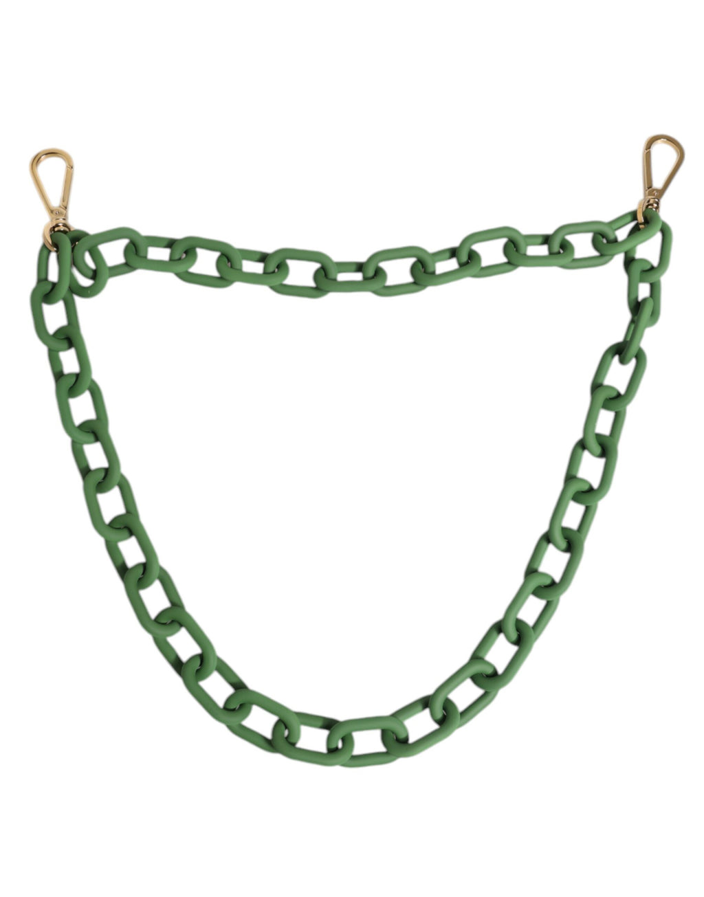 Dolce & Gabbana Green Plexiglass Acrylic Chunky Gold Hardware Wallet Chain