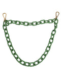 Dolce & Gabbana Green Plexiglass Acrylic Chunky Gold Hardware Wallet Chain
