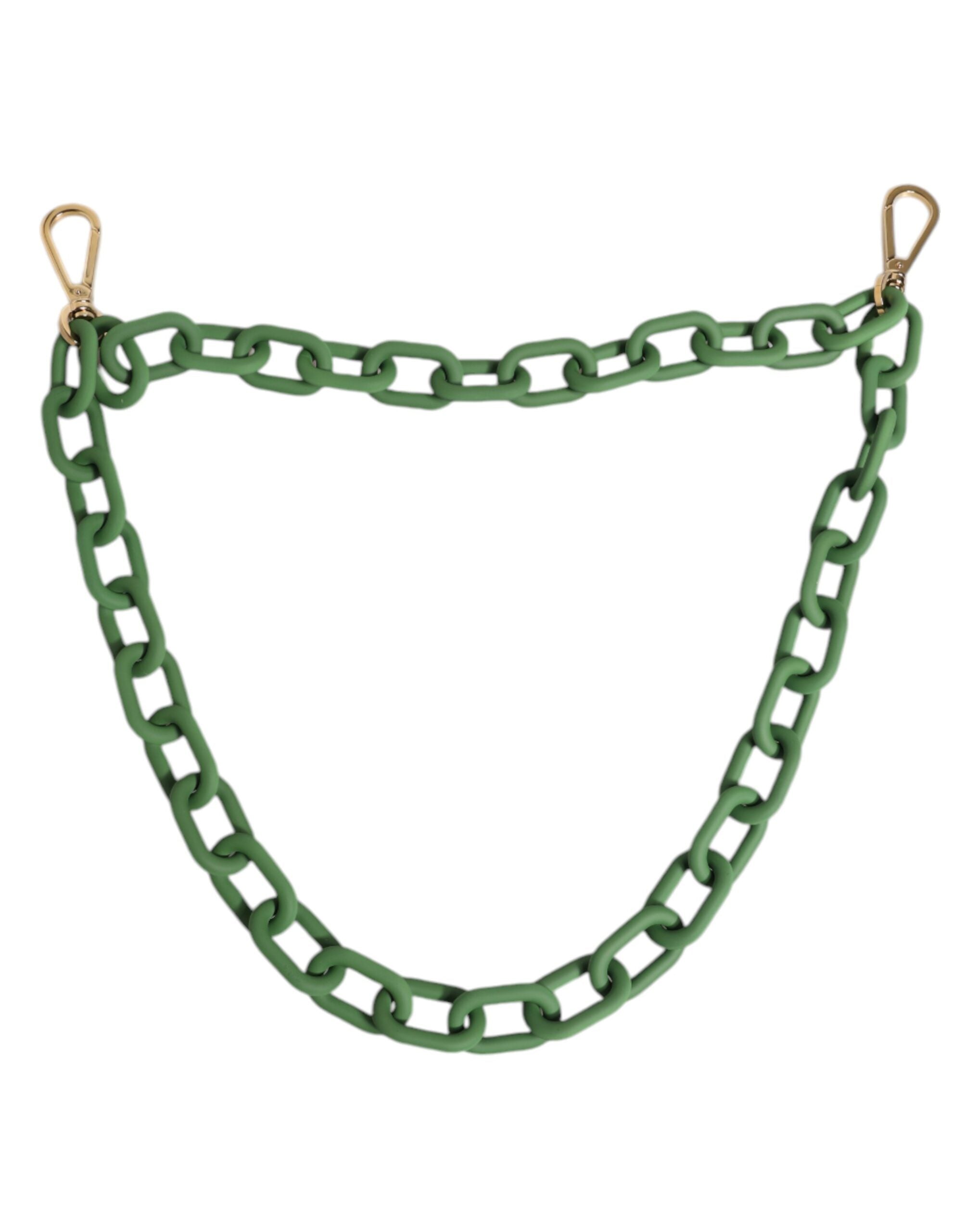 Dolce & Gabbana Green Plexiglass Acrylic Chunky Gold Hardware Wallet Chain