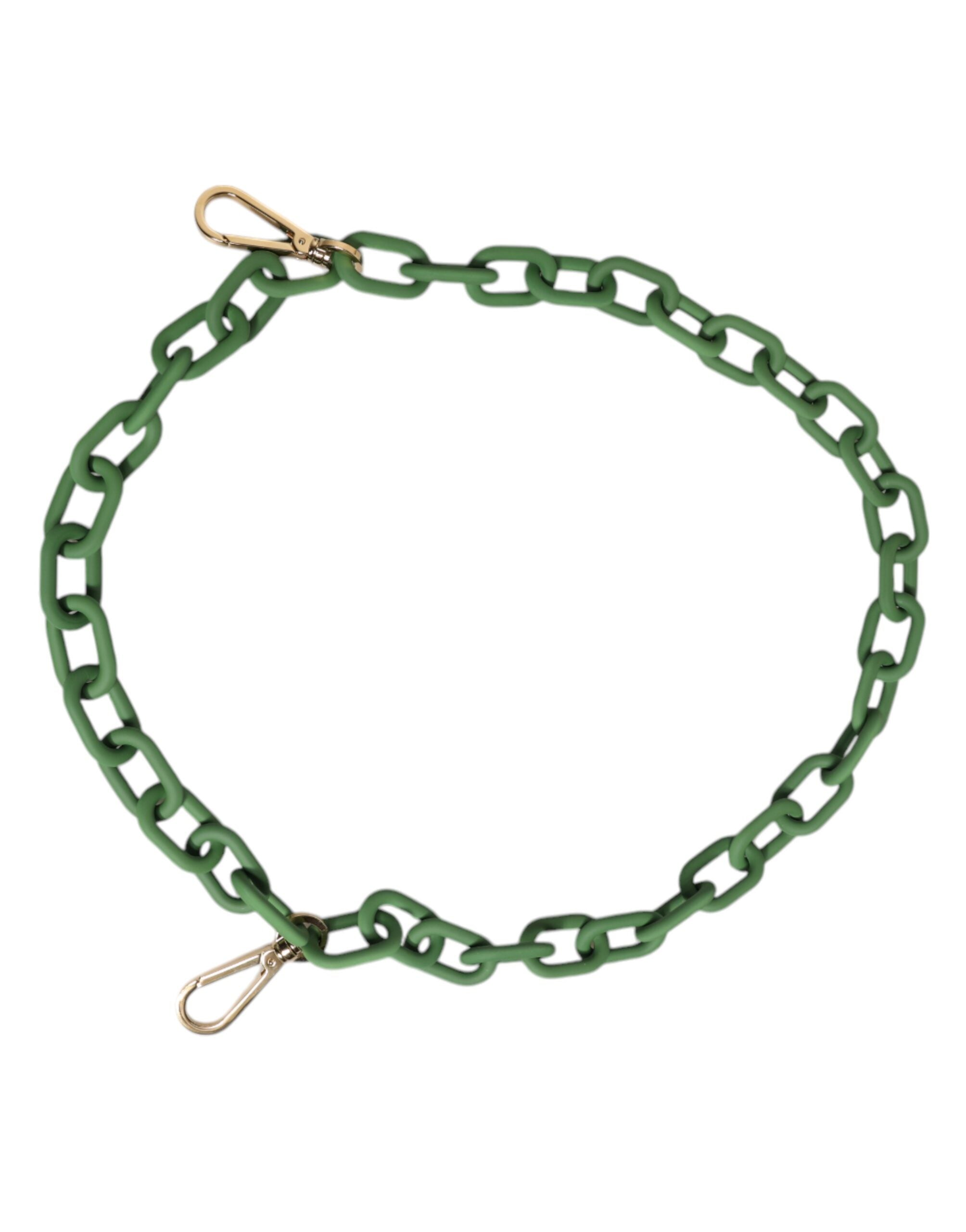 Dolce & Gabbana Green Plexiglass Acrylic Chunky Gold Hardware Wallet Chain