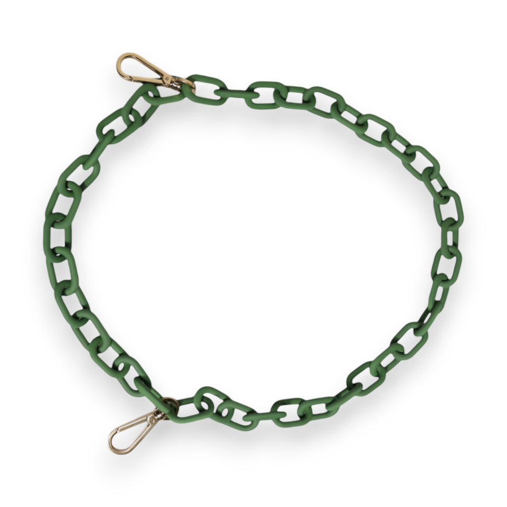 Dolce & Gabbana Green Plexiglass Acrylic Chunky Gold Hardware Wallet Chain