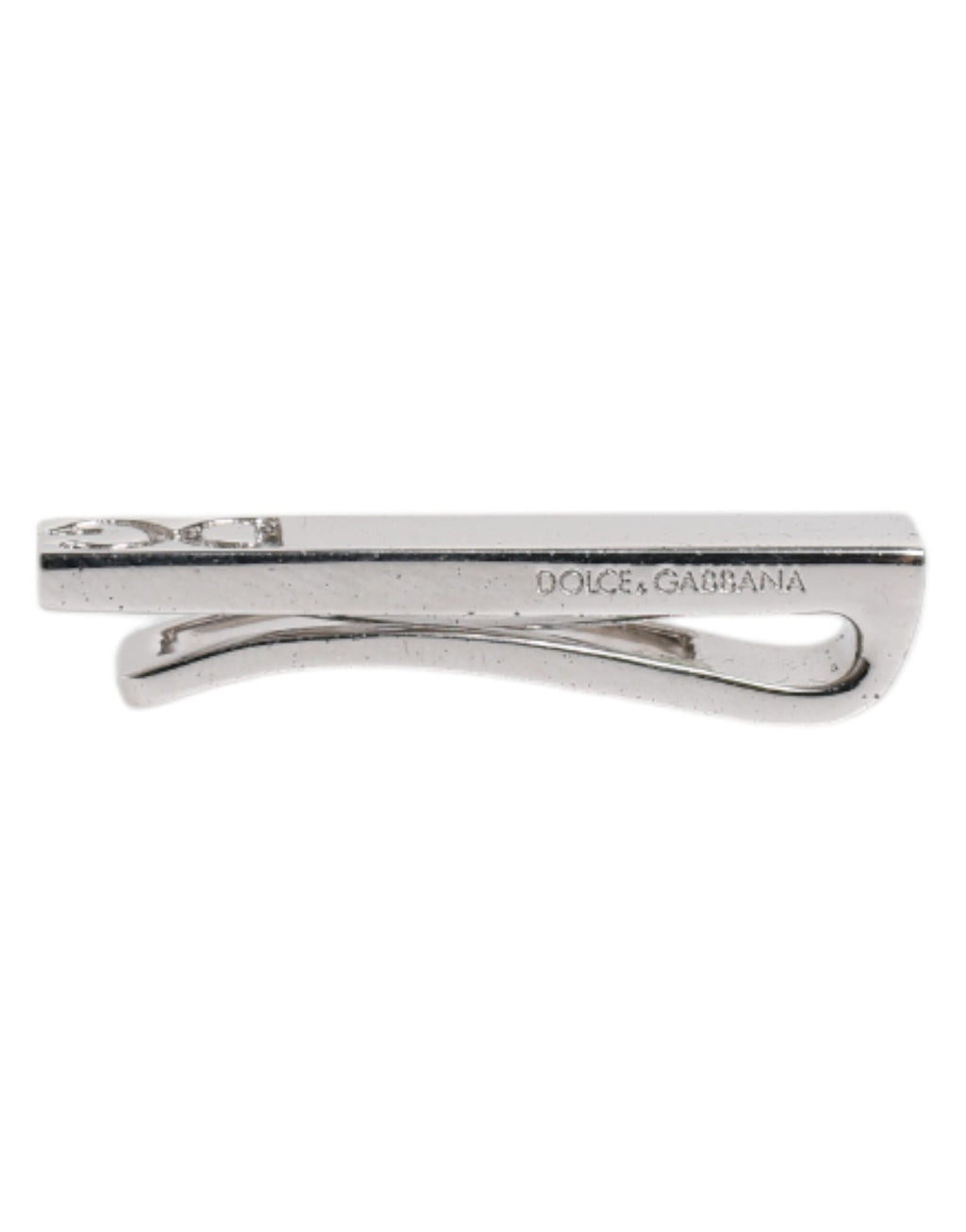 Dolce & Gabbana Silver-tone Brass Logo Tie Clip Bar