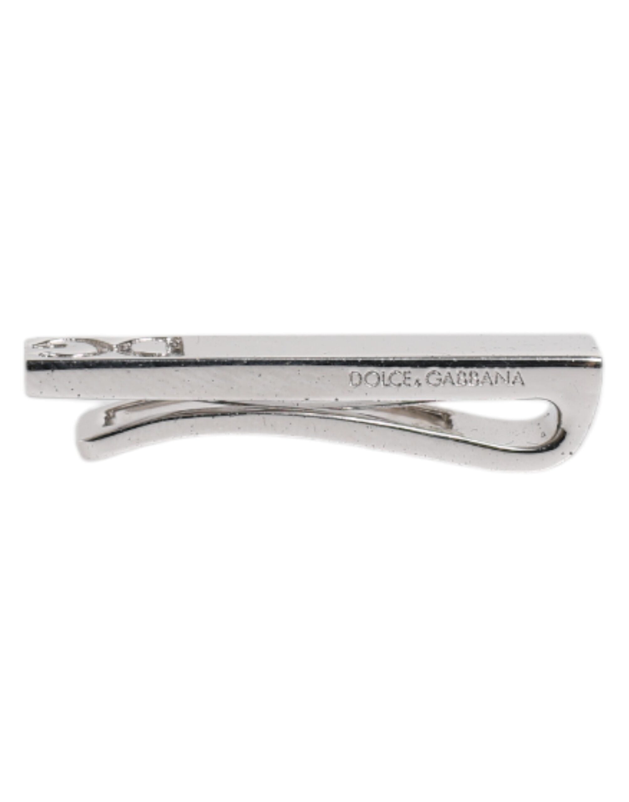 Dolce & Gabbana Silver-tone Brass Logo Tie Clip Bar