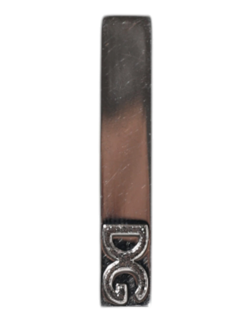 Dolce & Gabbana Silberfarbenes Messing Logo Krawattenklammer Bar