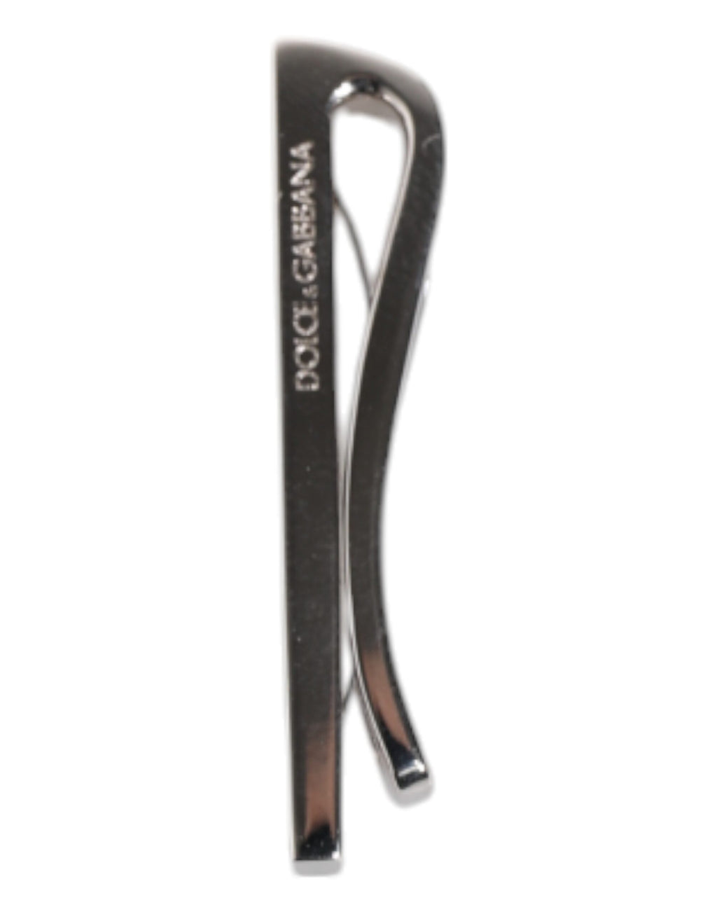 Dolce & Gabbana Silberfarbenes Messing Logo Krawattenklammer Bar