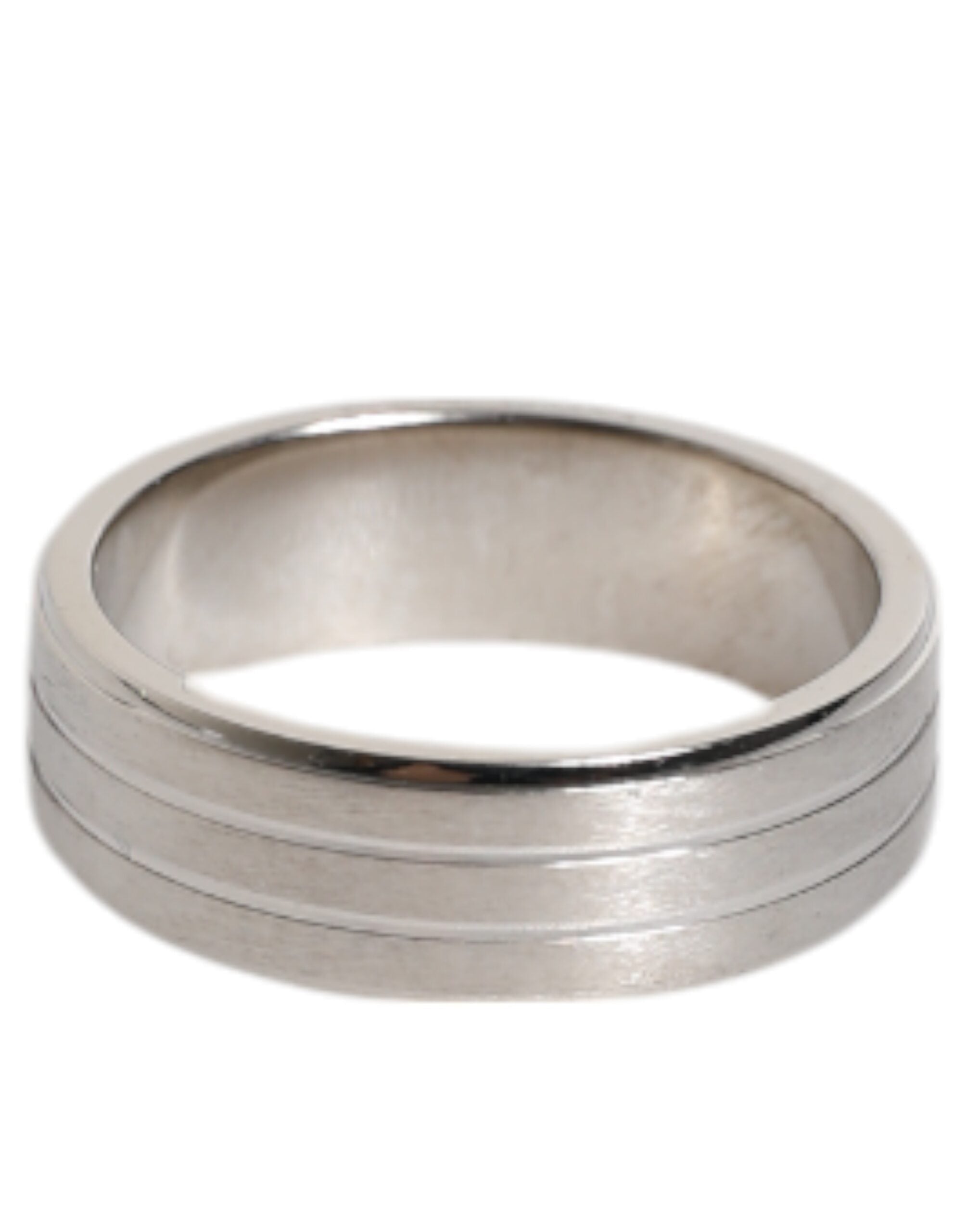 Dolce & Gabbana Silver-tone Brass Ring with Clear Crystal DG Logo