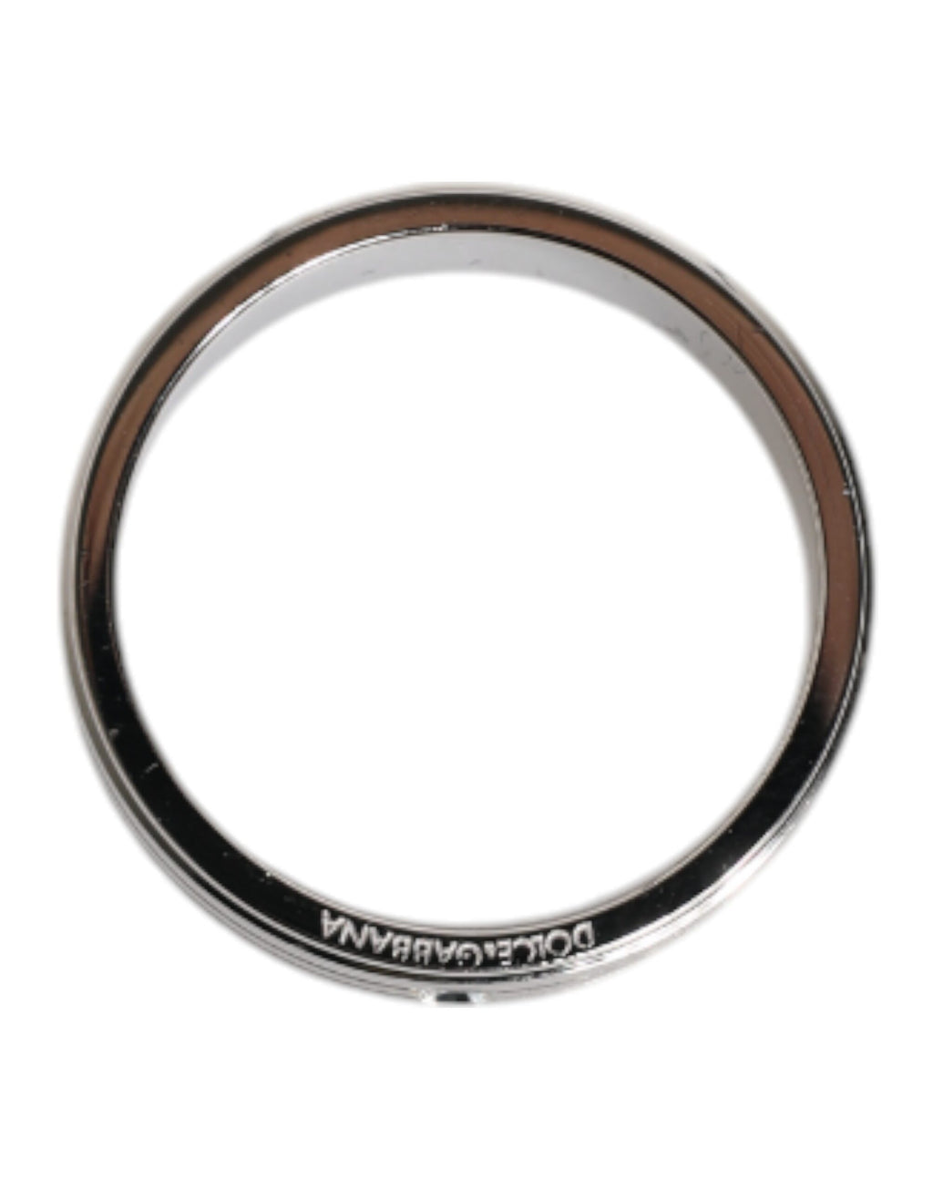 Dolce & Gabbana Silver-tone Brass Ring with Clear Crystal DG Logo