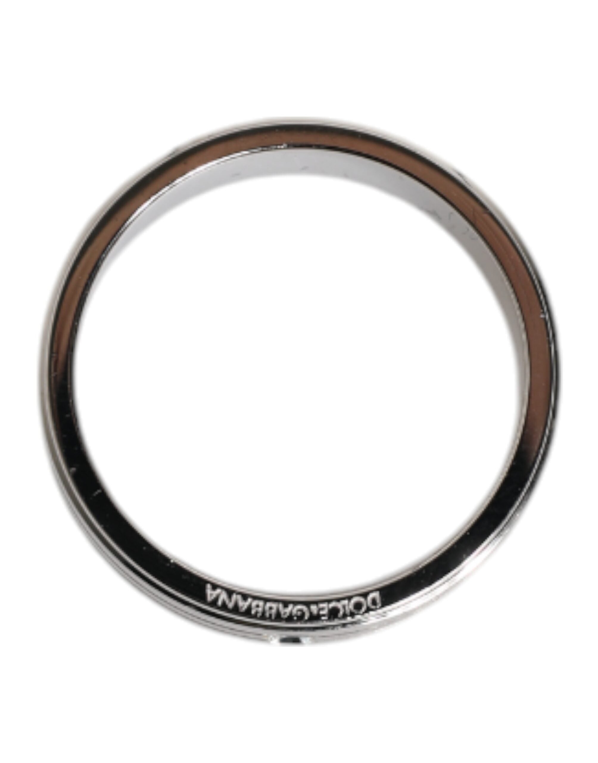 Dolce & Gabbana Silver-tone Brass Ring with Clear Crystal DG Logo