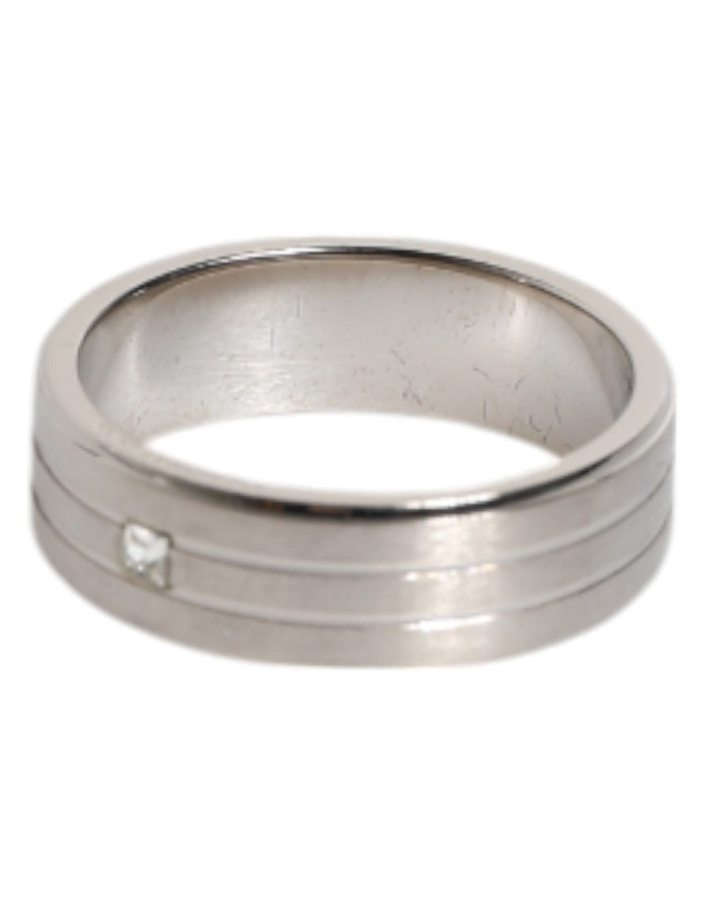 Dolce & Gabbana Silver-tone Brass Ring with Clear Crystal DG Logo