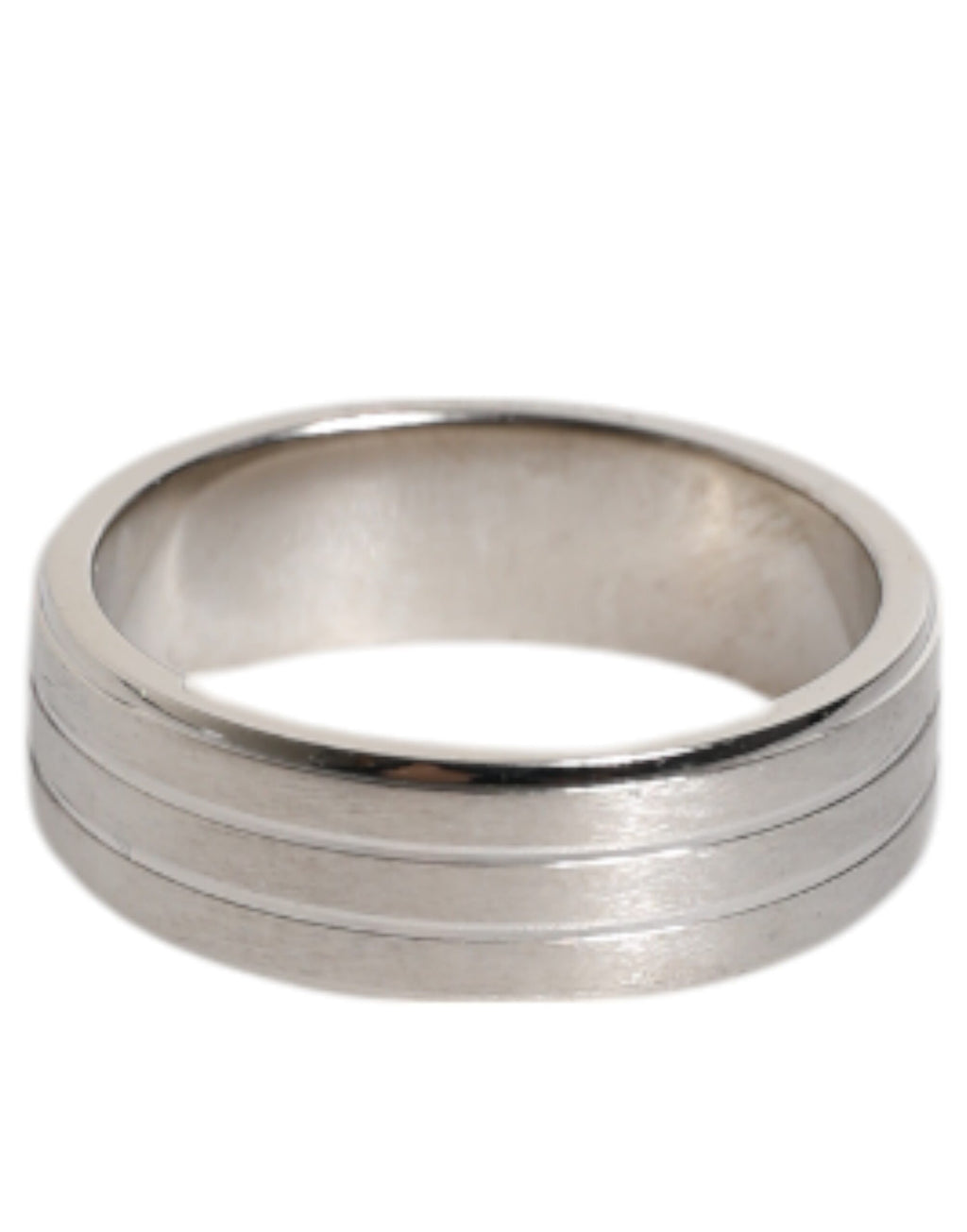 Dolce & Gabbana Silver-tone Brass Ring with Clear Crystal DG Logo