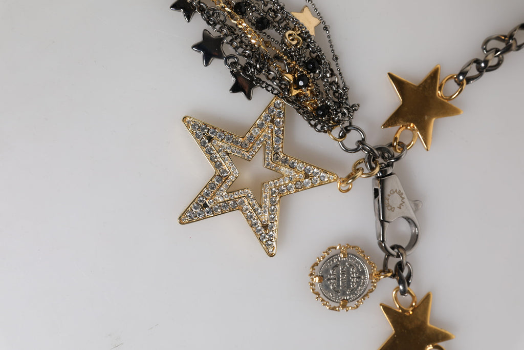 Dolce & Gabbana Silber Gold Messing verschönert Taille Kette Gürtel