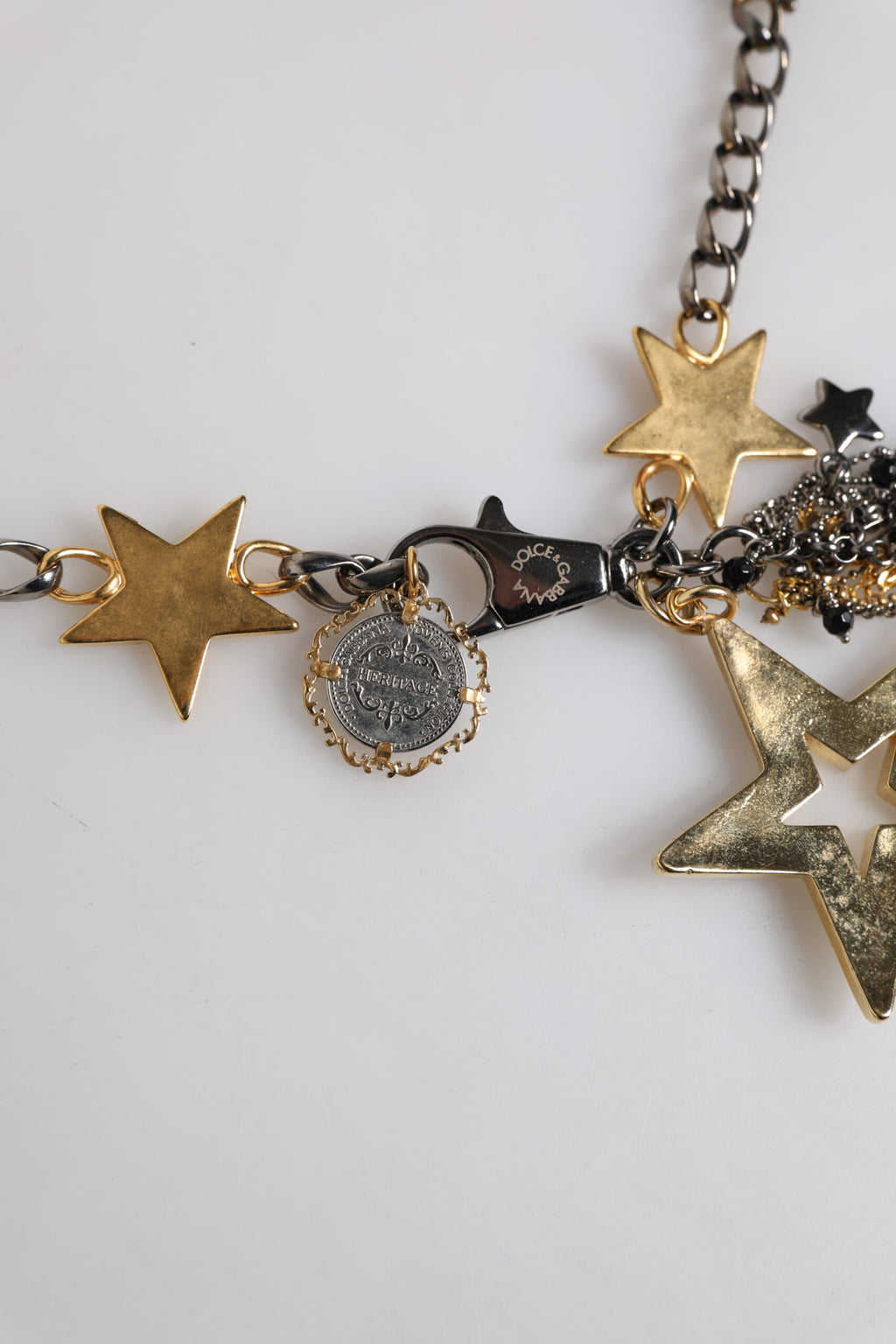 Dolce & Gabbana Silber Gold Messing verschönert Taille Kette Gürtel