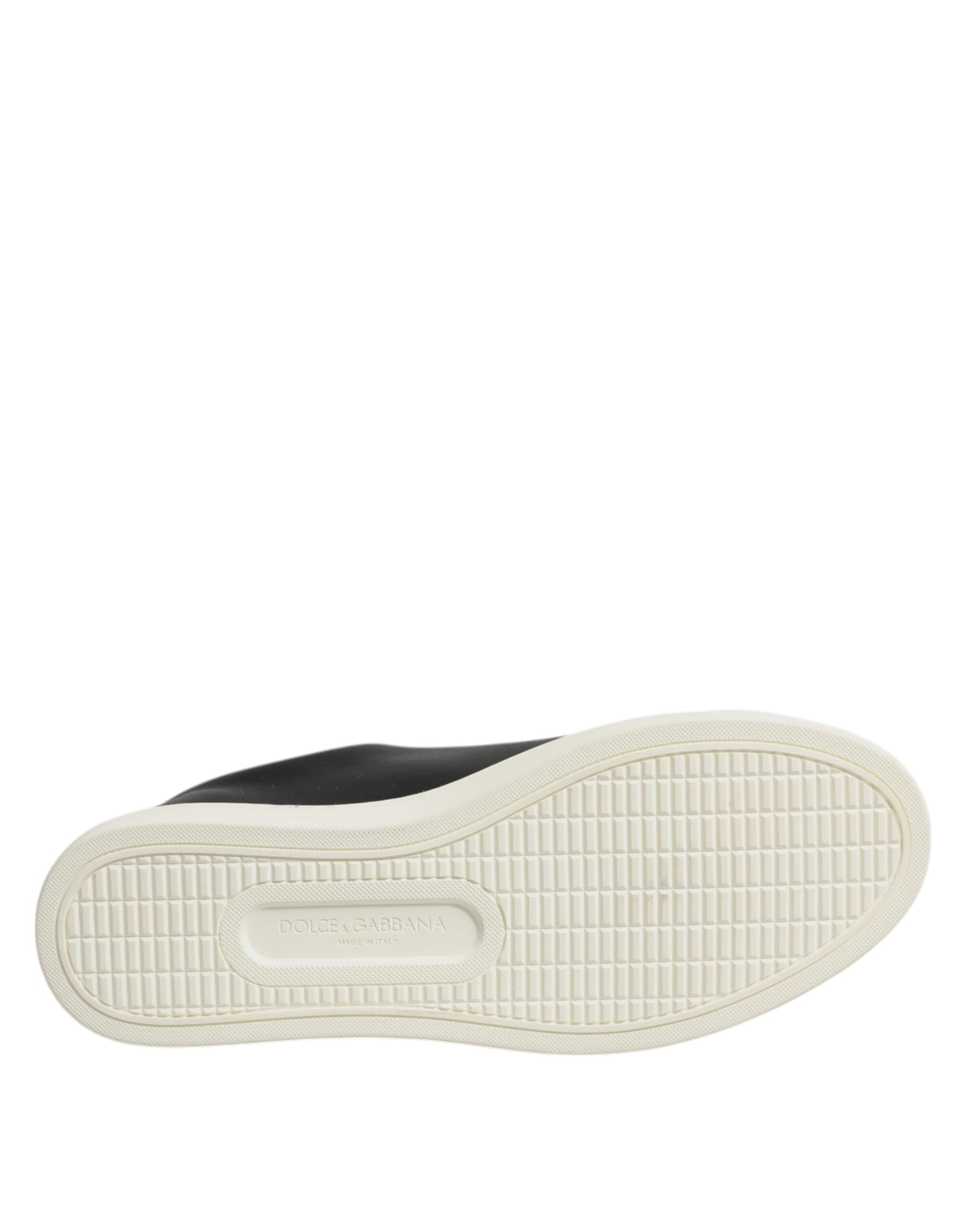 Dolce & Gabbana Schwarz Leder Gold Rot Herz Turnschuhe Schuhe