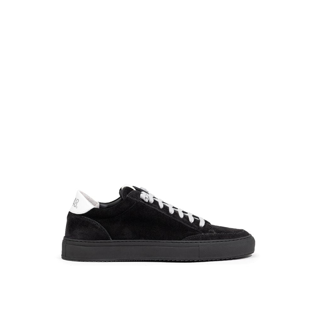 P448 Schwarze Wildleder-Sneaker aus Leder