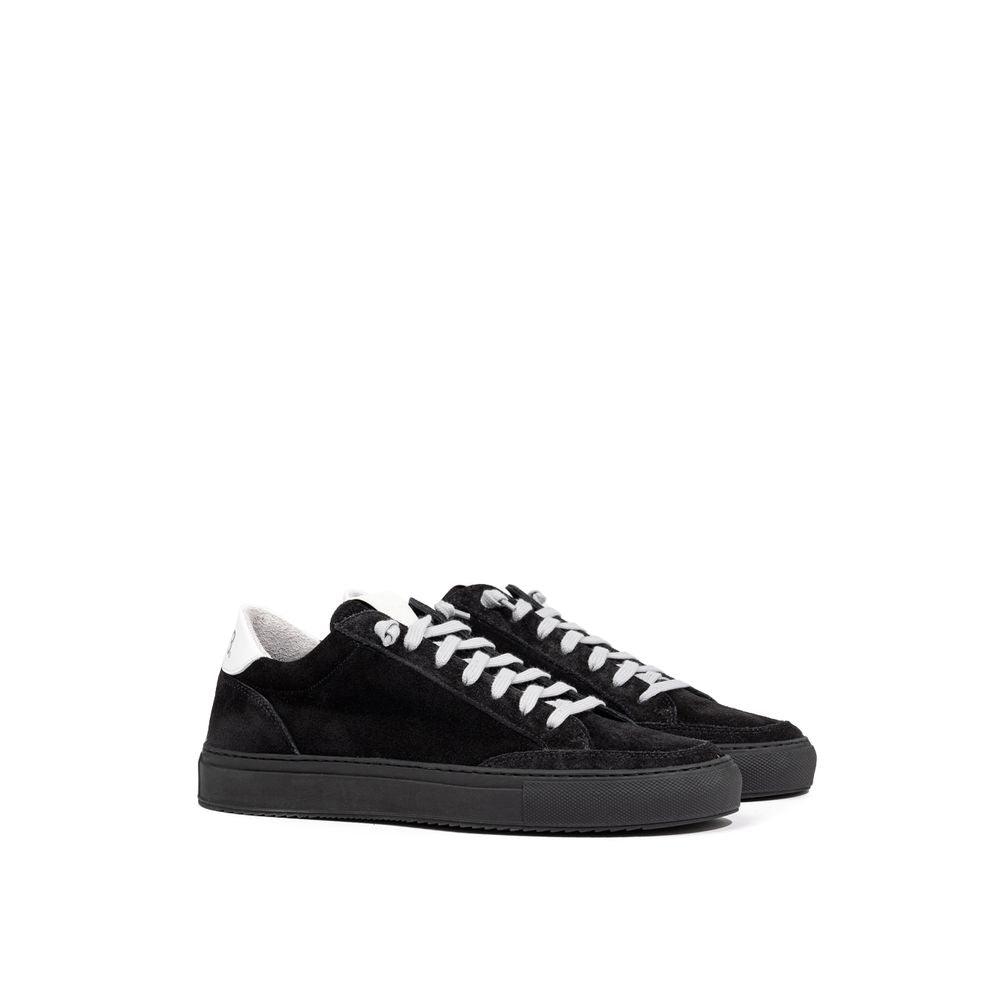 P448 Schwarze Wildleder-Sneaker aus Leder