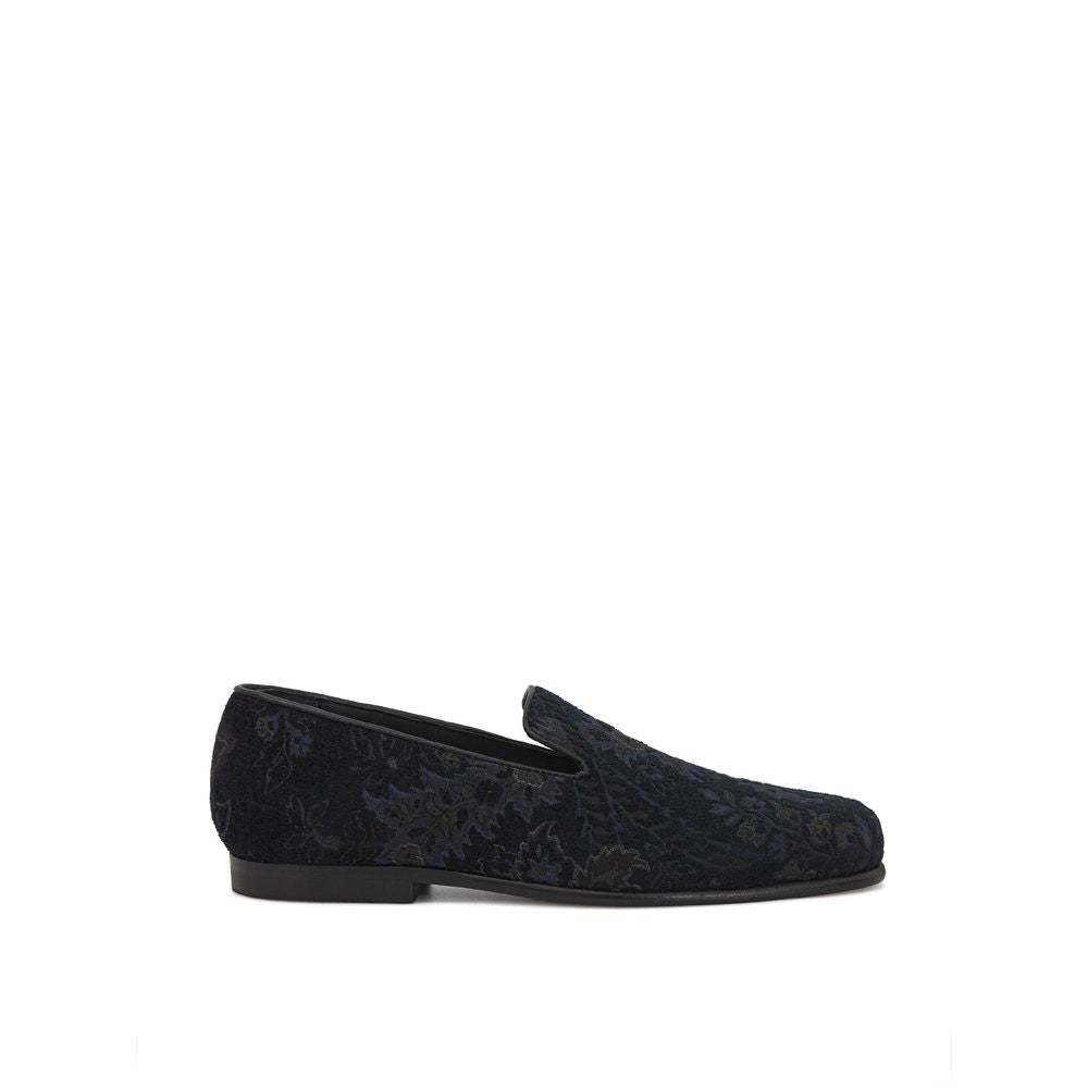 Etro Elegant Blue Leather Slip-On Loafers
