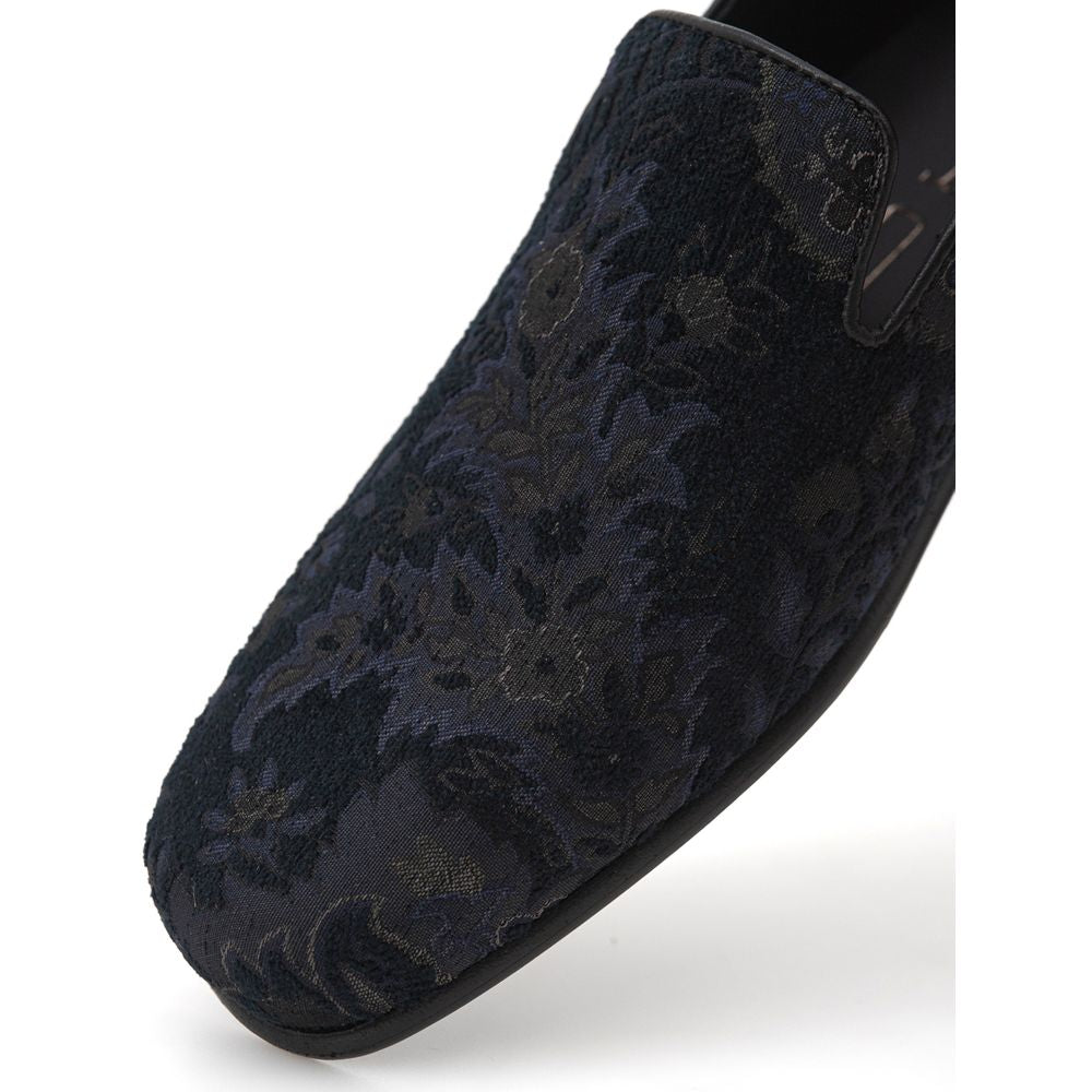 Etro Elegant Blue Leather Slip-On Loafers